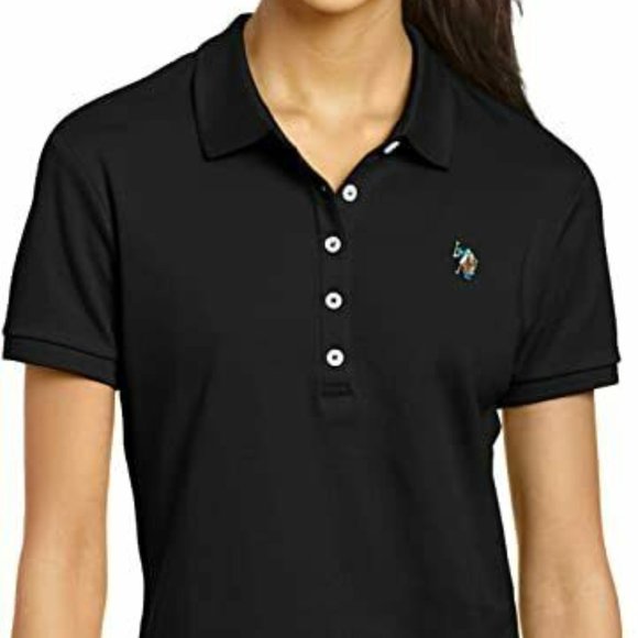 U.S. Polo Assn. Women's Classic Polo Black Shirt Size Large